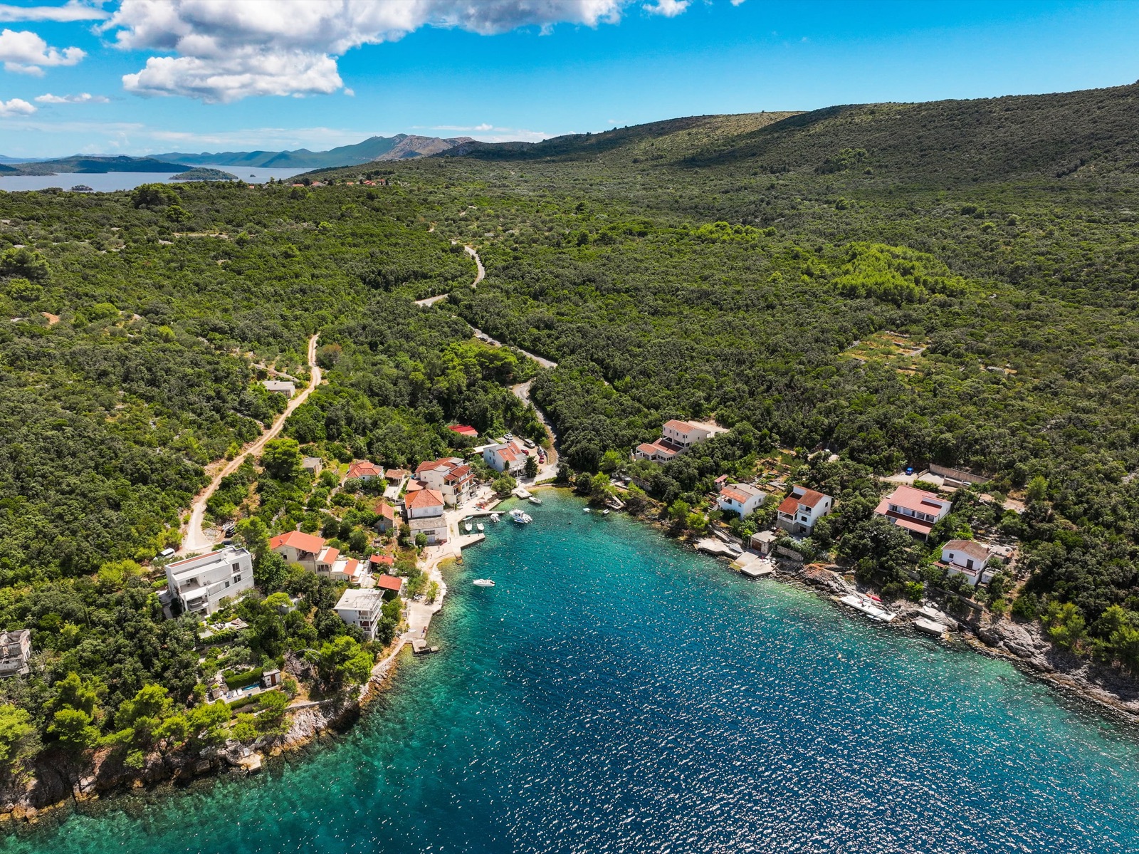 Aerial view of Bay Ilo and the coastline